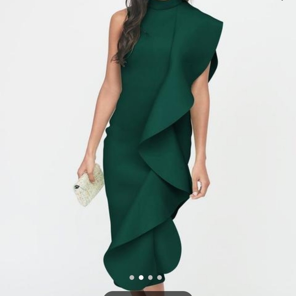 Lavish alice scuba draped frill dress - Picture 2 of 3